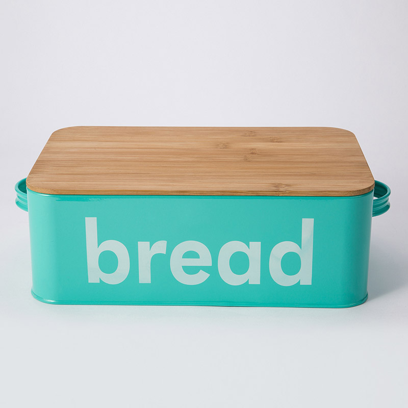 Kitchen Bread Bin retangle Box Food Storage Loaf Container Wooden Lid