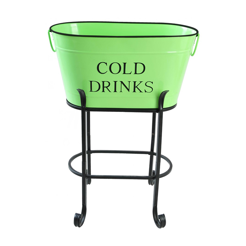 Outdoor or Indoor Use Galvanized Beverage Tub with Stand 