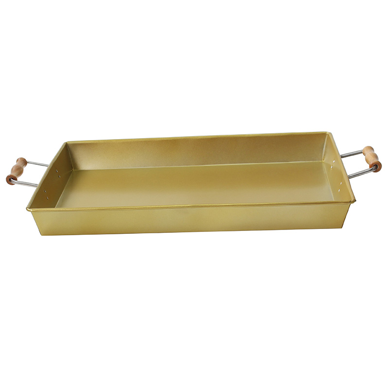 Stainless Steel Rectangle gold serving tray