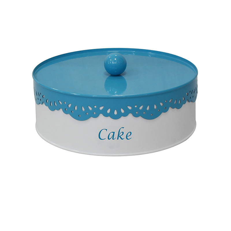 Metal white cake containers