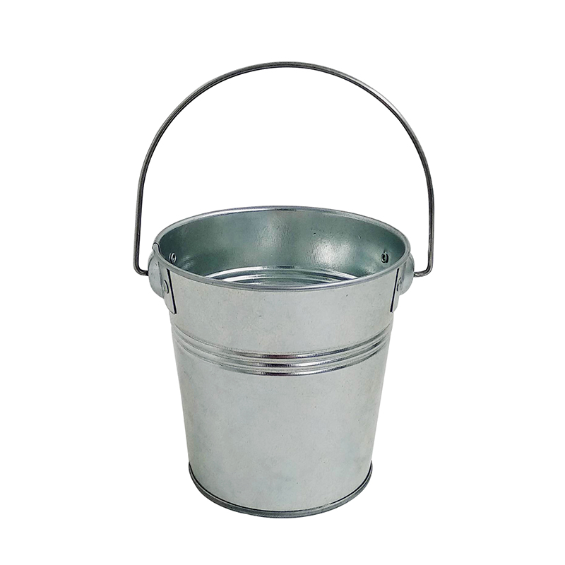 Custom Logo galvanized steel Sliver Mini Bucket For Decoration