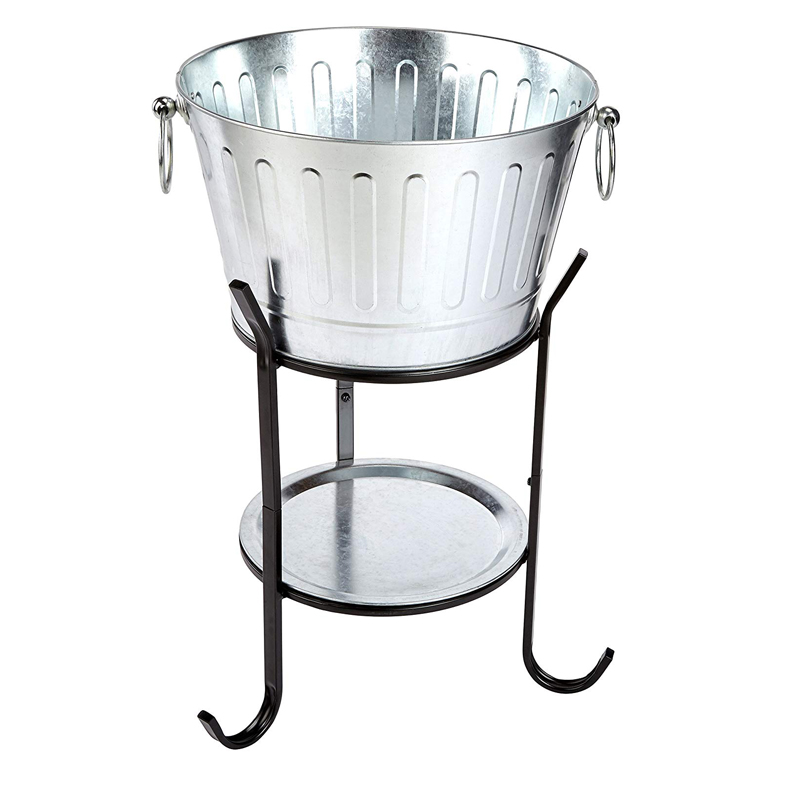 Galvanized Metal Party Beer Wine Champagne Beverage Tub With Stand