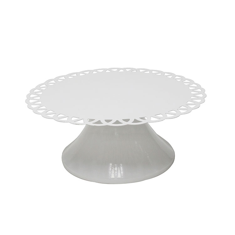 White metal iron round Cupcake Stand for Parties with flower edge decor 