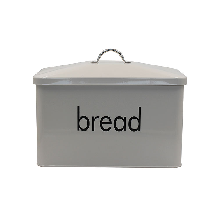 OEM ODM customized white rectangular large capacity kitchen galvanized iron bread box with iron cover 
