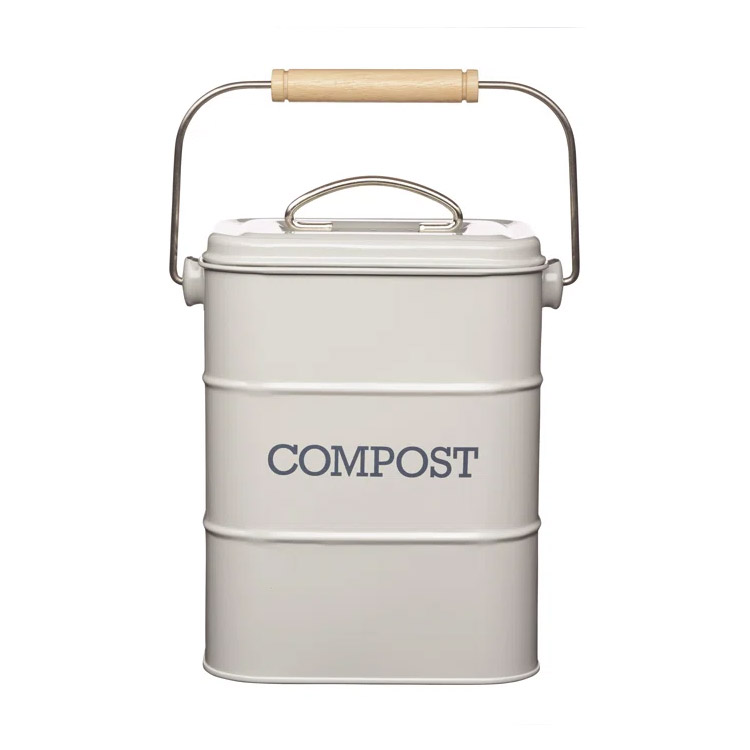 3 Litre Metal Steel Kitchen Waste Bins Garbage Can Indoor Kitchen Compost Pail Countertop Compost Bin