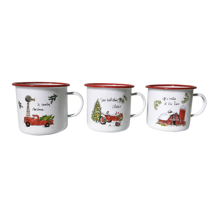 Decor Gifts Enamel Mug Camping Coffee Mugs Metal Enamelware Tea Cups for Outdoor 
