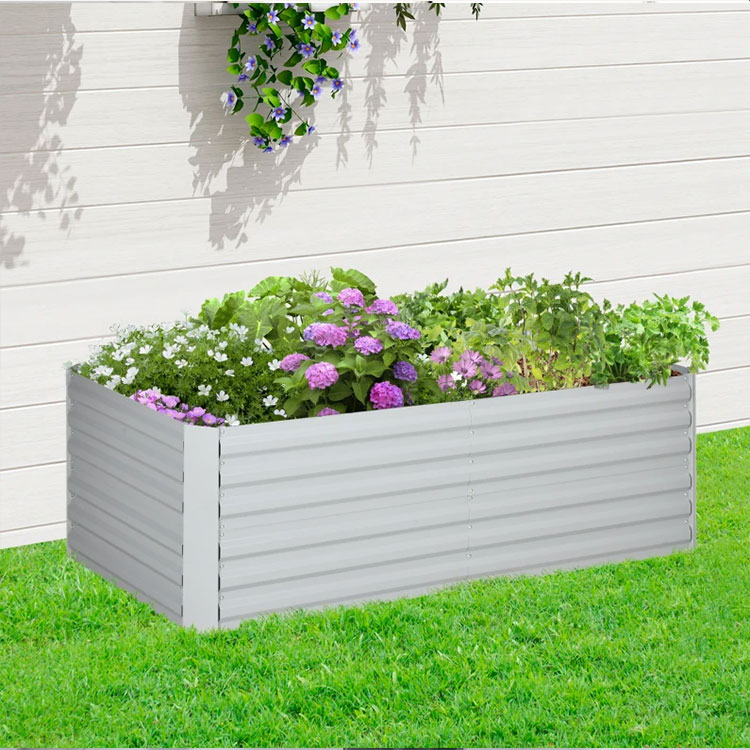 Galvanized raised garden bed sales feature