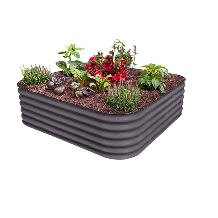 Outdoor Galvanized Metal Raised Garden Bed Kits Metal Raised Planter Bed Box for Vegetables Flowers