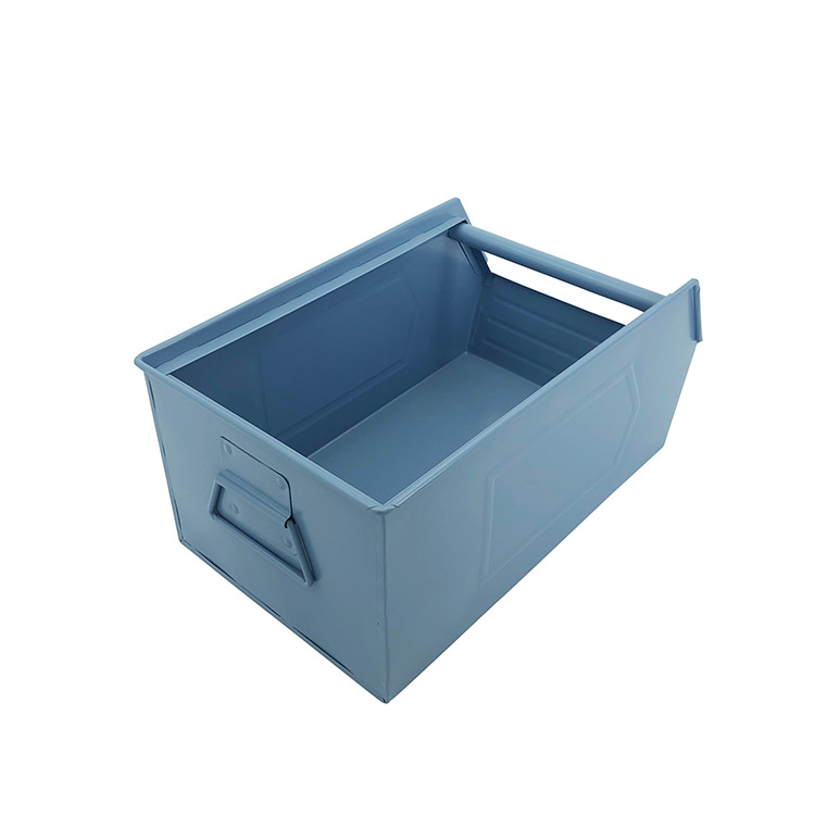 Rustic Galvanized Metal Stackable Organizer Storage Basket Bin Container Storage Box