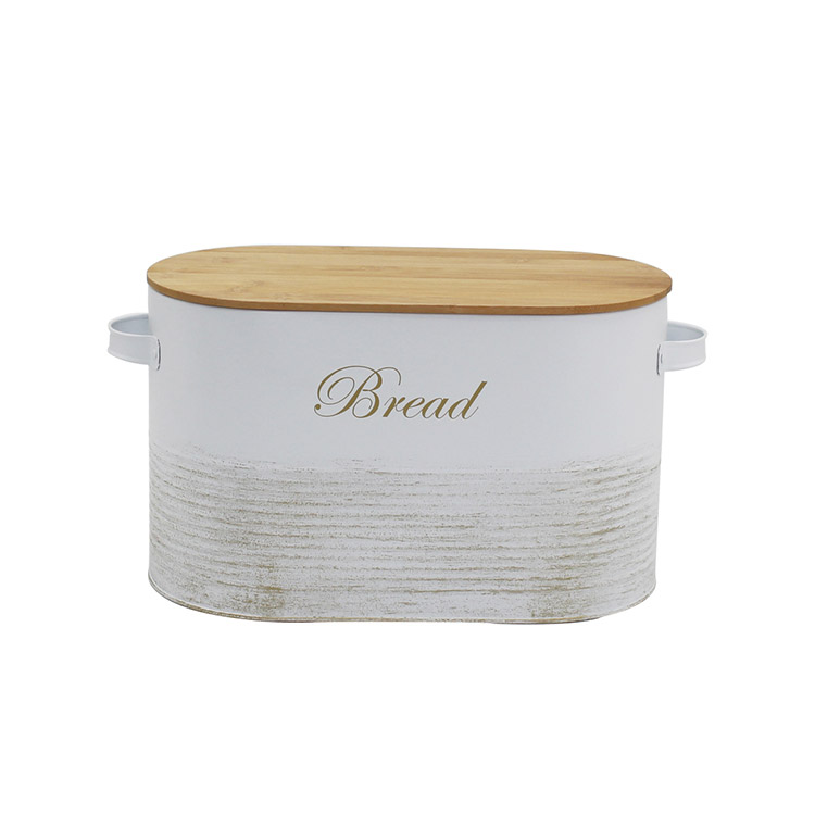 Wholesale Metal Kitchen Bread Bin And Canister Sets Bread Box Container For Kitchen Countertop Storage With Bamboo Lid